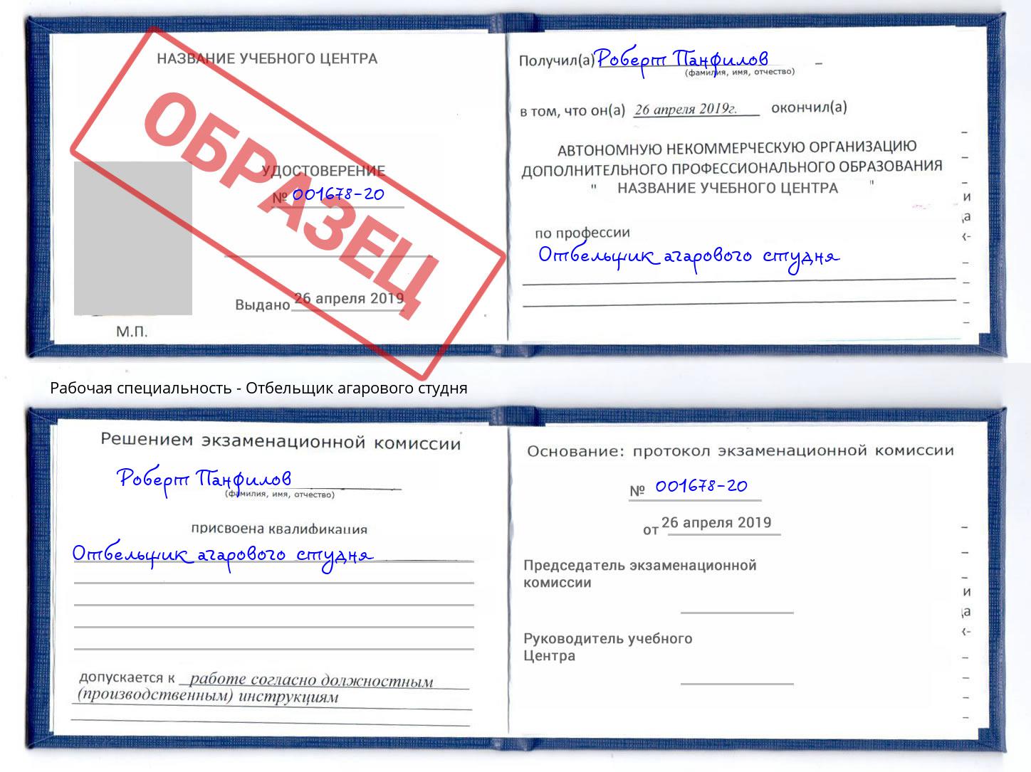 Отбельщик агарового студня Осинники