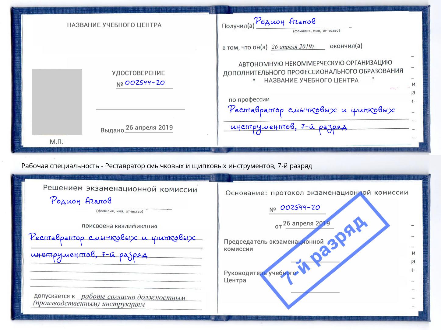 корочка 7-й разряд Реставратор смычковых и щипковых инструментов Осинники